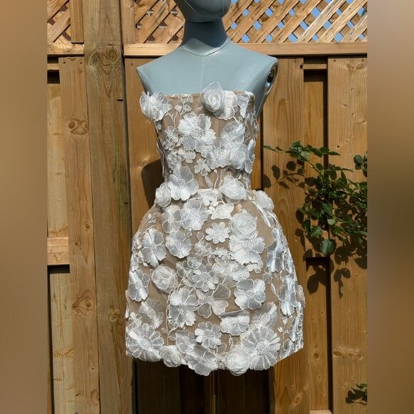 🆕 BRONX & BANCO 🧿 NWOT Jasmine Maraya White Mini Dress - Sz S / US 4 - Picture 2 of 16